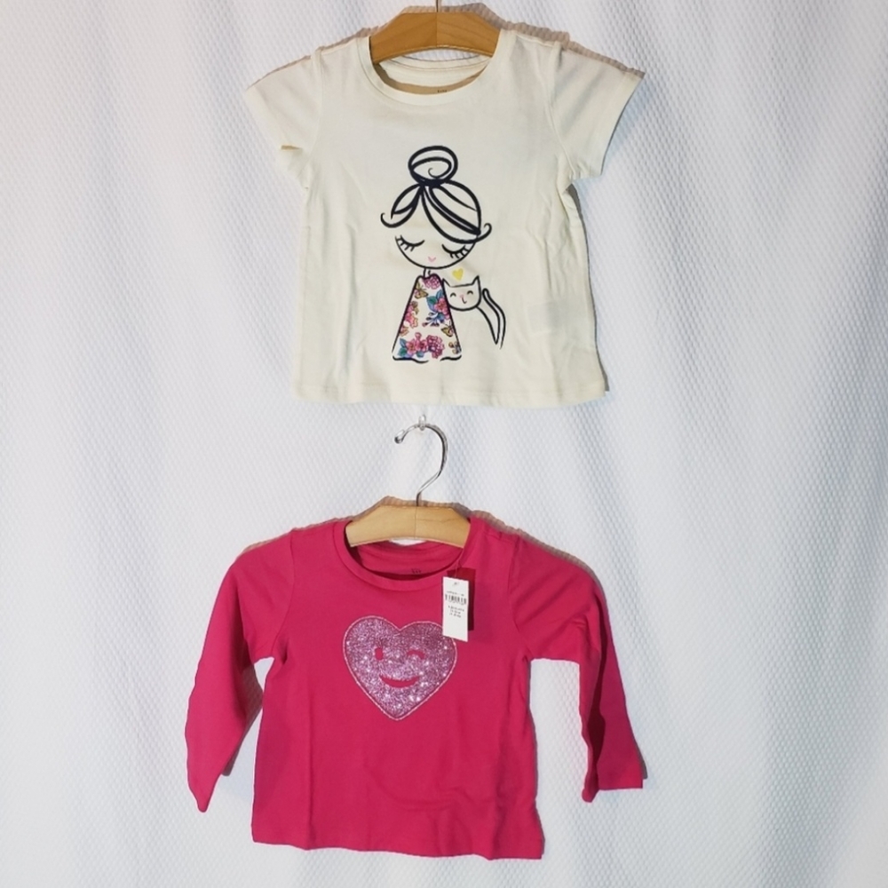 🆕️ Bundle Gap baby tops NWT printed •100% cotton Set of 2 tops